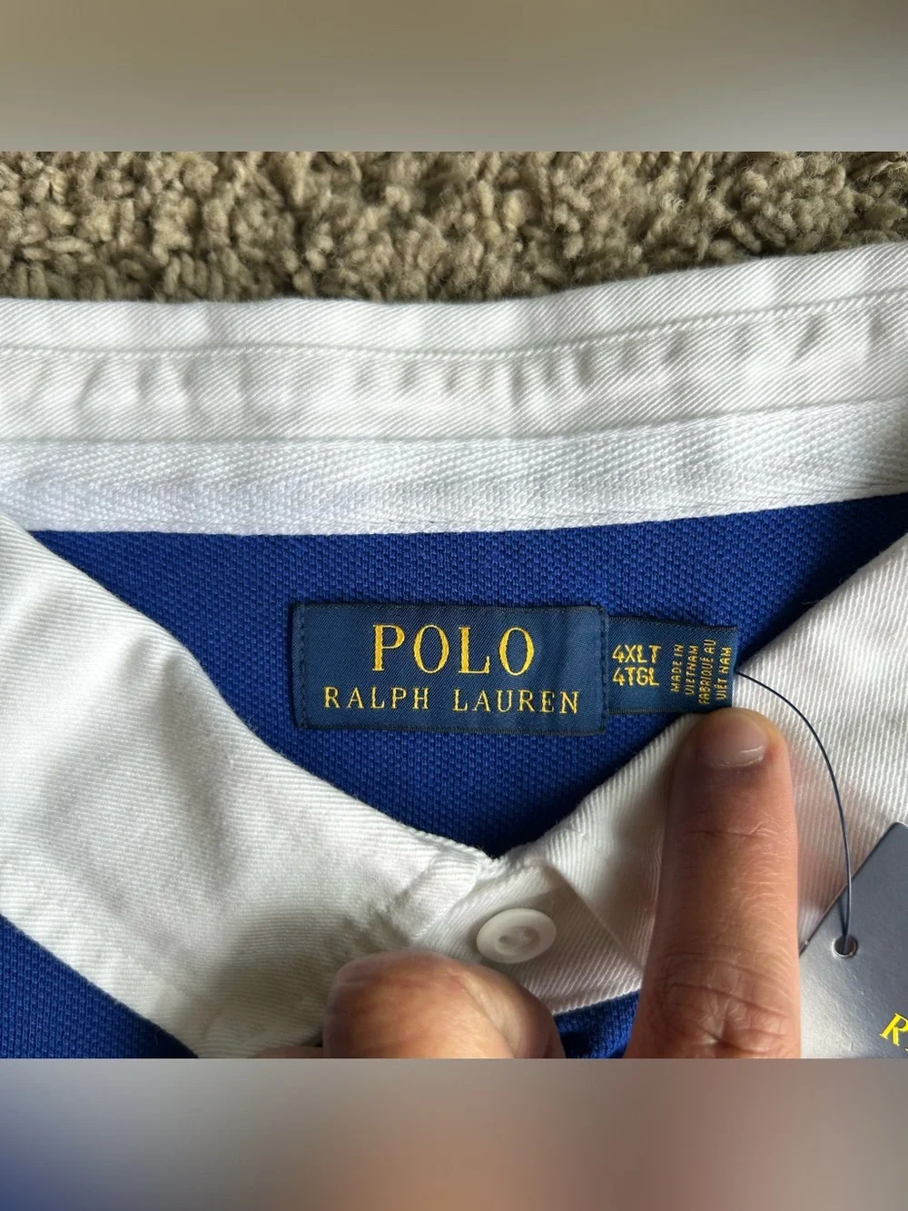 $109 NWT Polo Ralph Lauren Shirt Mens 4XL TALL 90s Rugby Hi-Tech Colorblock POLO